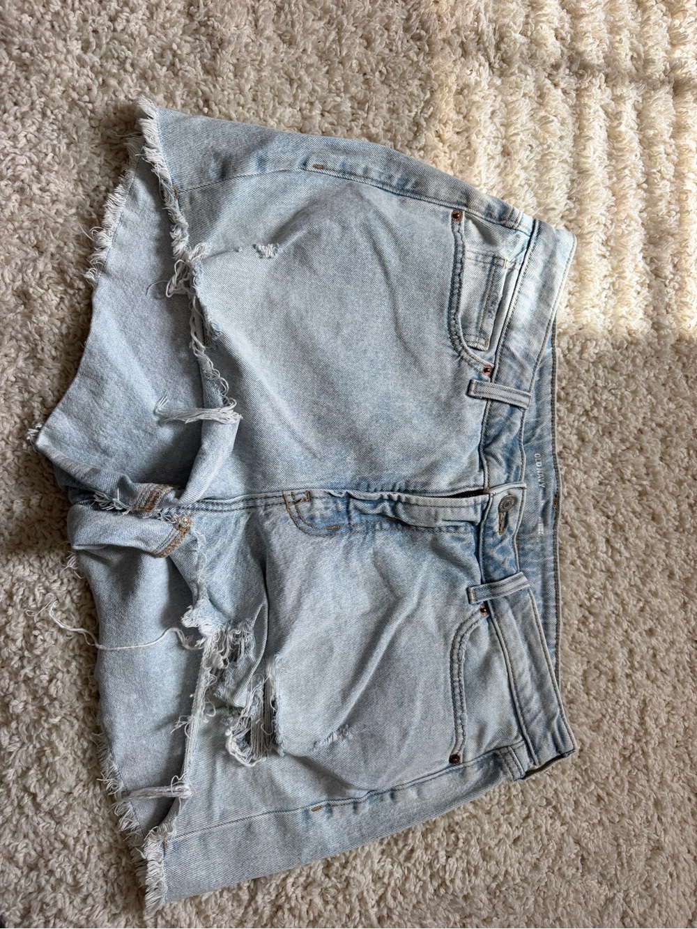 Old Navy Light Blue Distressed Denim Shorts